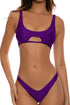 Luli Fama Purple Ocean Scoop Neck Cut Out Top